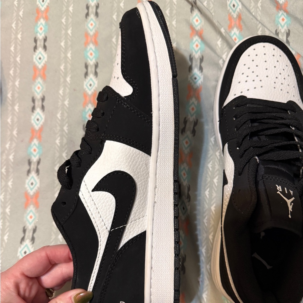 Nike Women's Jordan 1's Black and White Low-Top Sneakers